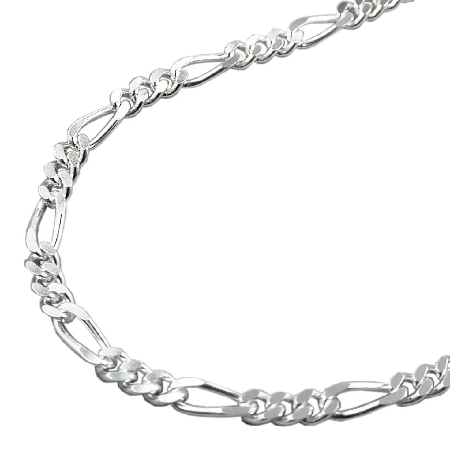 2,7mm Figarokette Kette Halskette Collier flach 925 Silber 50cm Silbercollier