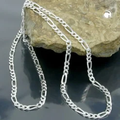 2,7mm Figarokette Kette Halskette Collier flach 925 Silber 50cm Silbercollier