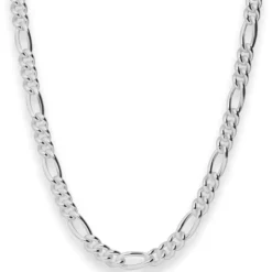 6,5mm Figarokette Silberkette Collier Halskette aus 925 Silber 55cm