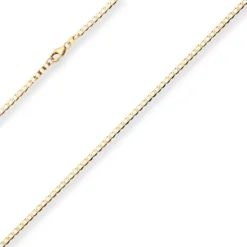 2,6mm Flach-Panzerkette weit Collier Halskette aus 585 Gold Gelbgold 60cm