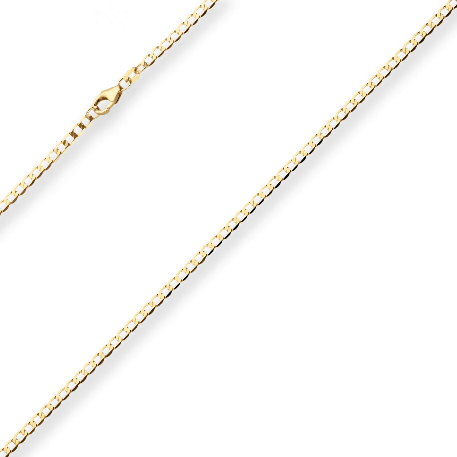 2,6mm Flach-Panzerkette weit Collier Halskette aus 585 Gold Gelbgold 60cm