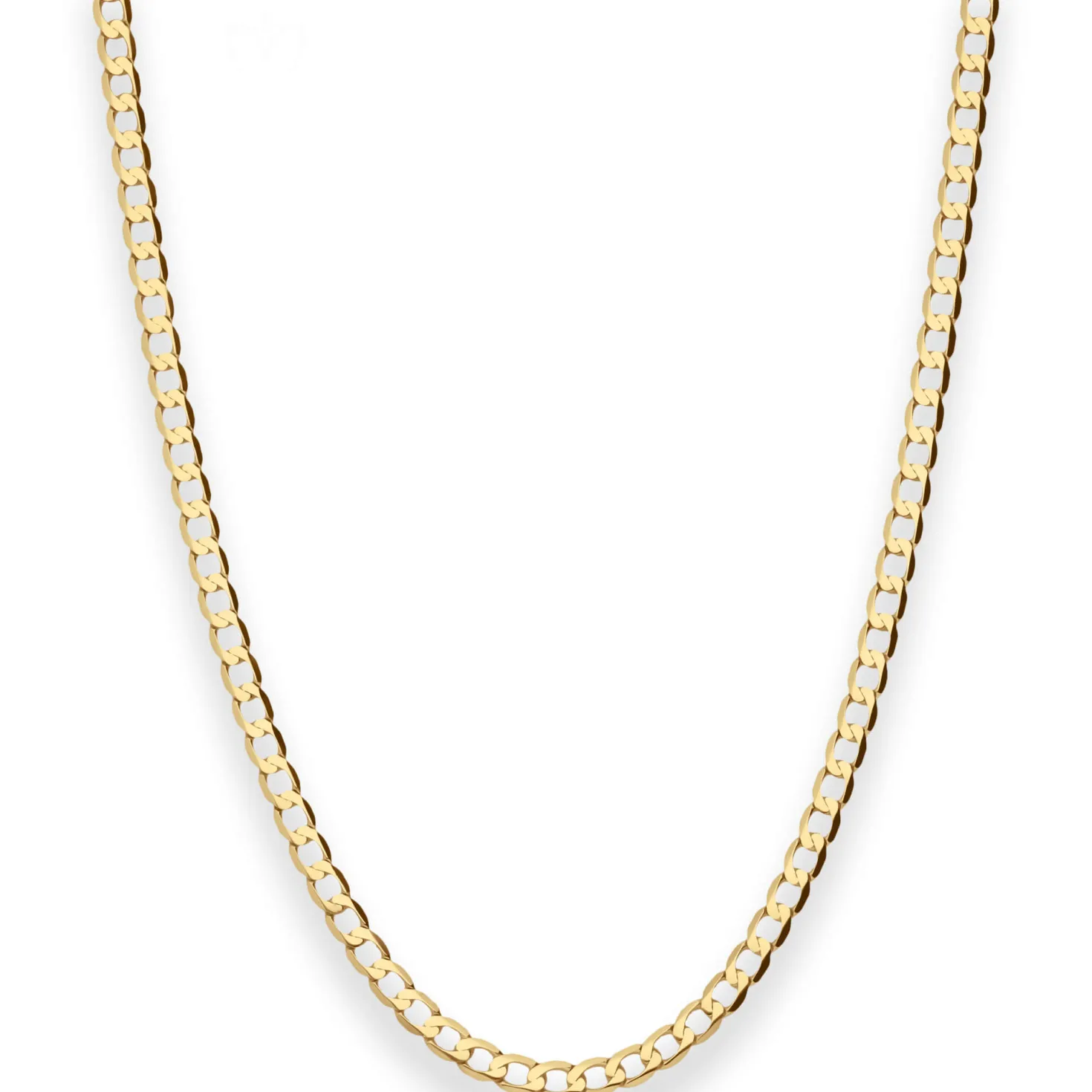 2,6mm Flach-Panzerkette weit Collier Halskette aus 750 Gold Gelbgold 55cm