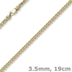 3,5mm Franco Armband Armkette Armschmuck aus 750 Gold Gelbgold massiv 19cm