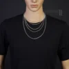 2mm Franco Kette Halskette Collier aus 750 Gold Weißgold massiv 45cm