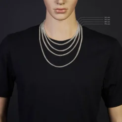 4,5mm Franco Kette Halskette Collier aus 585 Gold Weißgold massiv 50cm