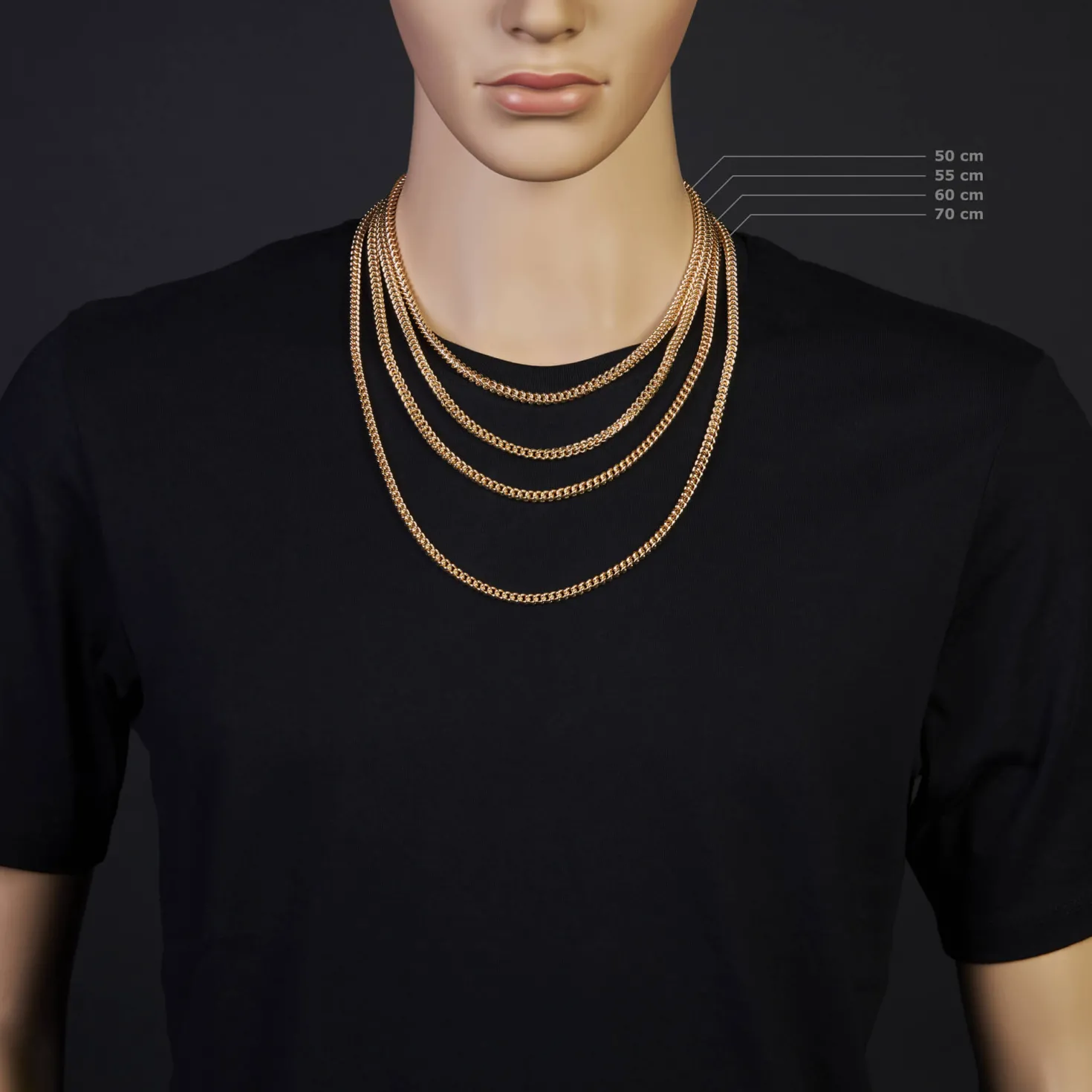4,5mm Franco Kette Halskette Collier aus 750 Gold Gelbgold massiv 55cm