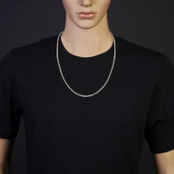 3,5mm Franco Kette Halskette Collier aus 750 Gold Weißgold massiv 70cm