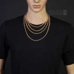 4,5mm Franco Kette Halskette Collier aus 585 Gold Gelbgold massiv 50cm