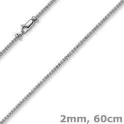 2mm Franco Kette Halskette Collier aus 585 Gold Weißgold massiv 60cm