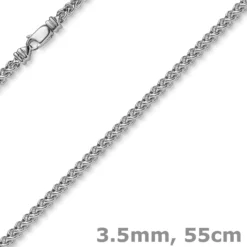 3,5mm Franco Kette Halskette Collier aus 585 Gold Weißgold massiv 55cm