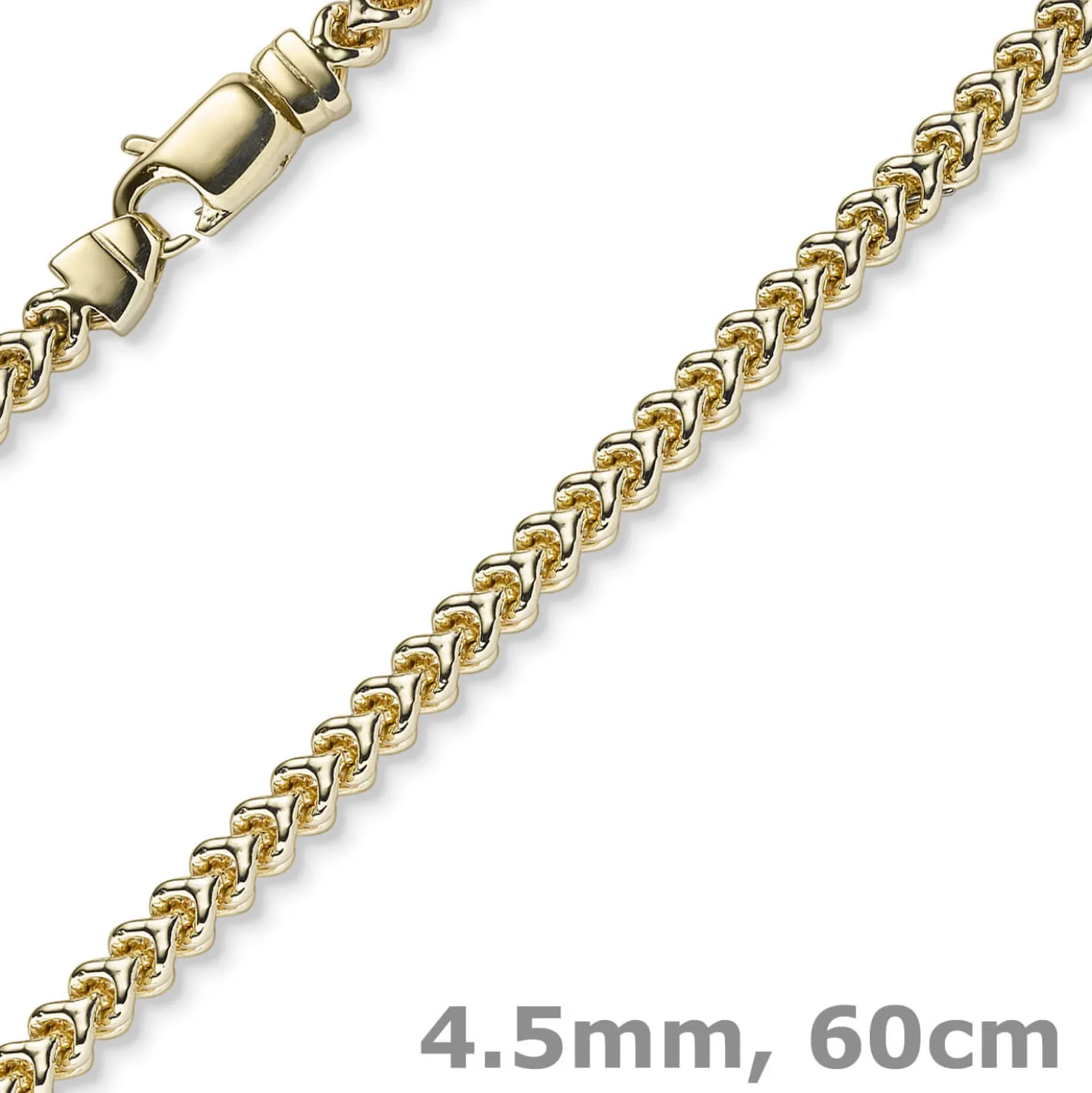 4,5mm Franco Kette Halskette Collier aus 750 Gold Gelbgold massiv 60cm