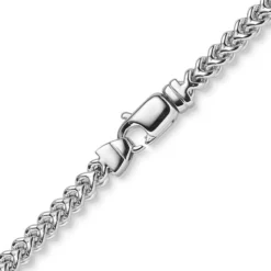 4,5mm Franco Kette Halskette Collier aus 750 Gold Weißgold massiv 60cm