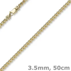 3,5mm Franco Kette Halskette Collier aus 750 Gold Gelbgold massiv 50cm