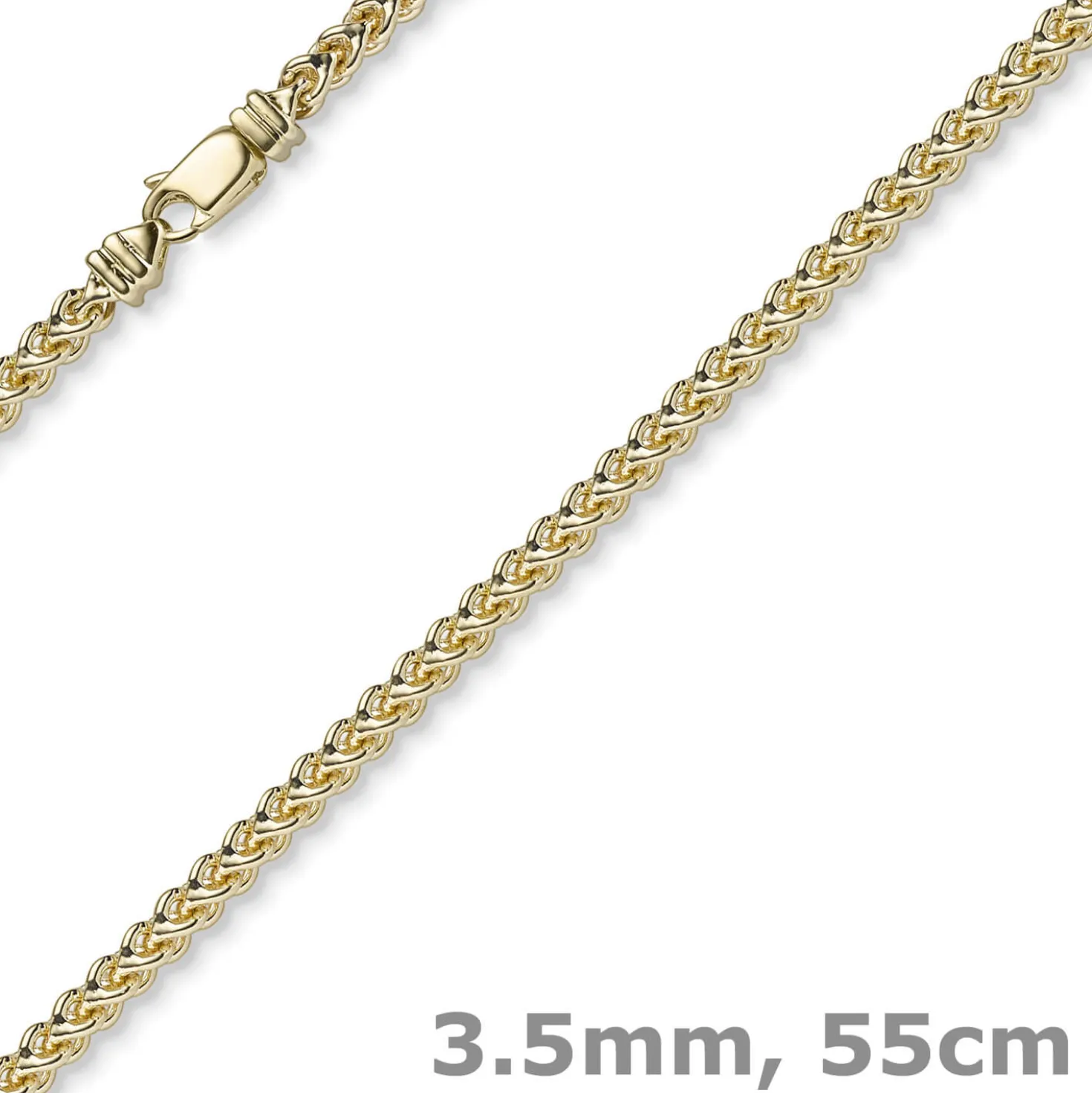 3,5mm Franco Kette Halskette Collier aus 750 Gold Gelbgold massiv 55cm