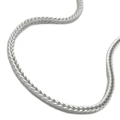 1,5mm Fuchsschwanz Collier Kette Halskette vierkant 925 Silber 50cm Silberkette