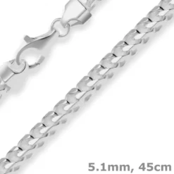 5,1mm Fuchsschwanzkette Silberkette Collier Halskette aus 925 Silber 45cm