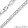 4,3mm Fuchsschwanzkette Silberkette Collier Halskette aus 925 Silber 60cm
