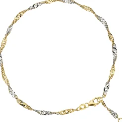 2,9mm Fußkettchen Fußkette Singapurkette 925 Silber vergoldet 23-25cm