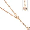 2,2mm Fußkettchen Fußschmuck Herz Zirkonia, 925 Silber rotvergoldet, 23-25cm