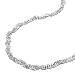 2mm Fußkette Fußschmuck Singapurkette aus 925 Silber diamantiert 27cm