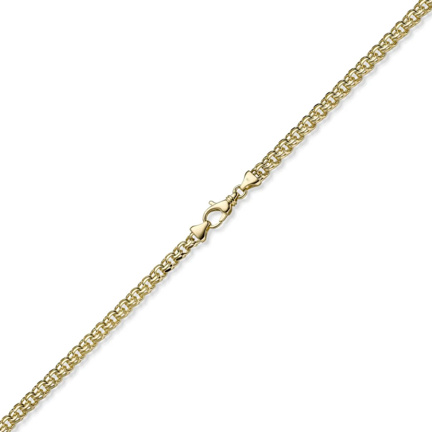 5,5mm Garibaldi Armband Armkette aus 585 Gold Gelbgold massiv 19cm