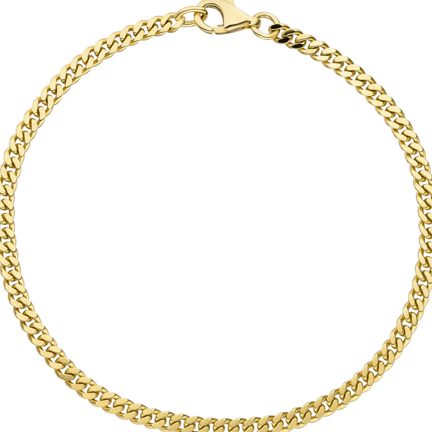 3,5mm Goldarmband Panzer Armband, 333 Gold Gelbgold, Unisex, 21cm
