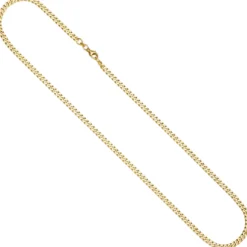 3,9mm Halskette Collier Panzerkette diamantiert 333 Gold Gelbgold massiv 55cm