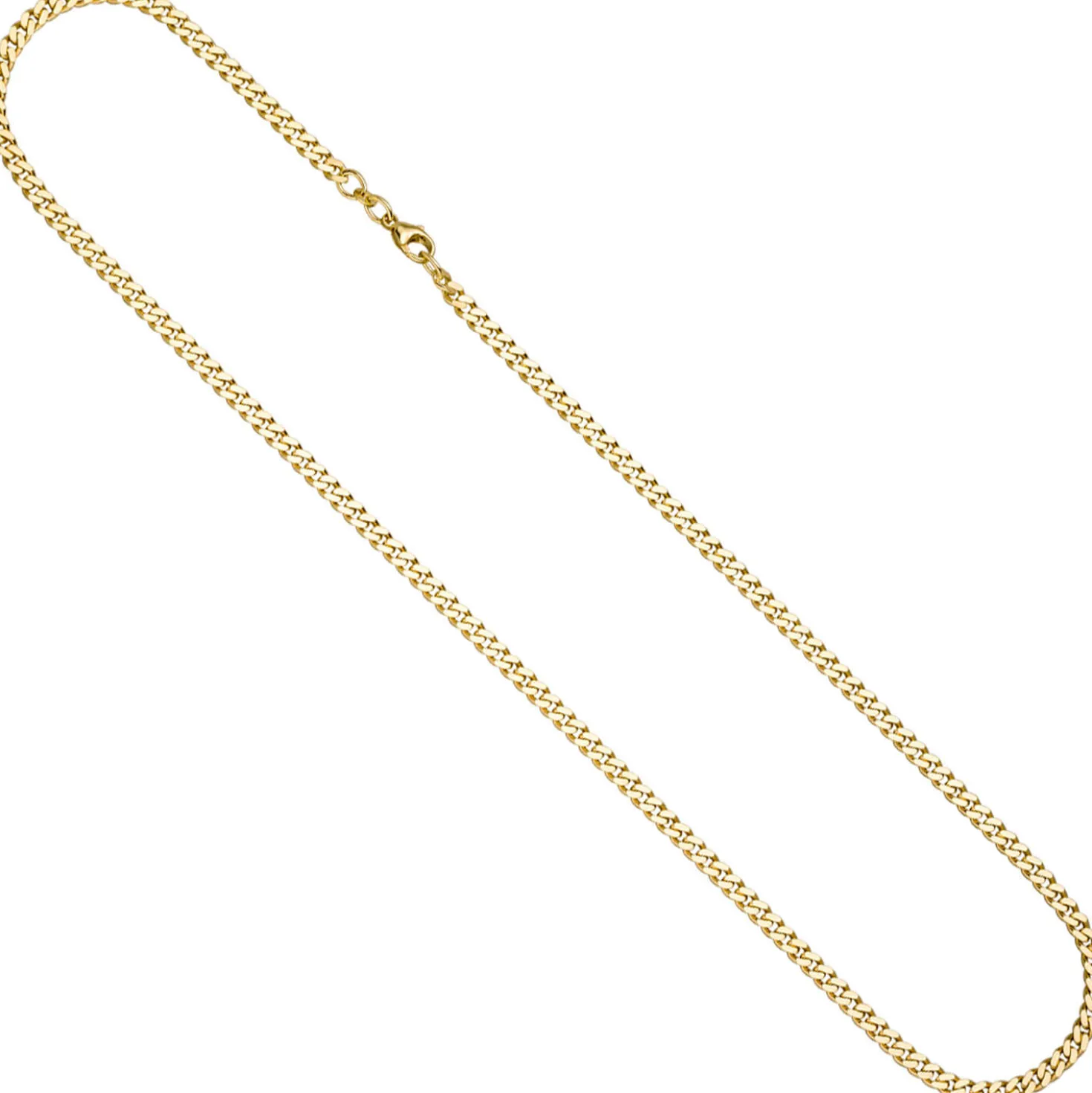 3,9mm Halskette Collier Panzerkette diamantiert 333 Gold Gelbgold massiv 50cm
