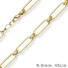 9,5mm Halskette Collier Paper-Clip Kette aus 585 Gold Gelbgold teilmattiert 45cm