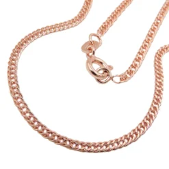 2mm Halskette Doppelrhombus Zwillingspanzer Collier aus 375 Gold Rotgold 50cm
