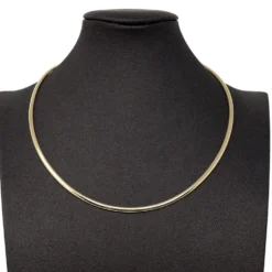 3mm Halsreif Collier Omegareif Omegakette 750 Gold Gelbgold Goldkette 50cm Damen