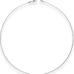 0,8mm Halsreif Halskette aus 750 Gold Weißgold 42cm