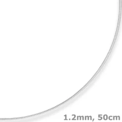 1,2mm Halsreif Halskette aus 925 Silber 50cm