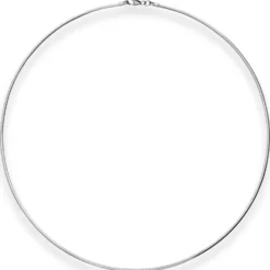 1,5mm Halsreif Halskette aus 925 Silber rhodiniert matt 45cm