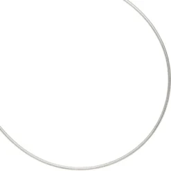 1,5mm Halsreif Omegakette Collier 925 Silber rhodiniert rund 50cm