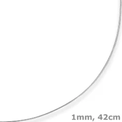 1mm Halsreif Omegakette Tondakette Collier Halskette aus 585 Gold Weißgold 42cm