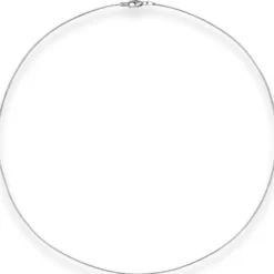 1mm Halsreif Omegakette Tondakette Collier Halskette aus 585 Gold Weißgold 42cm