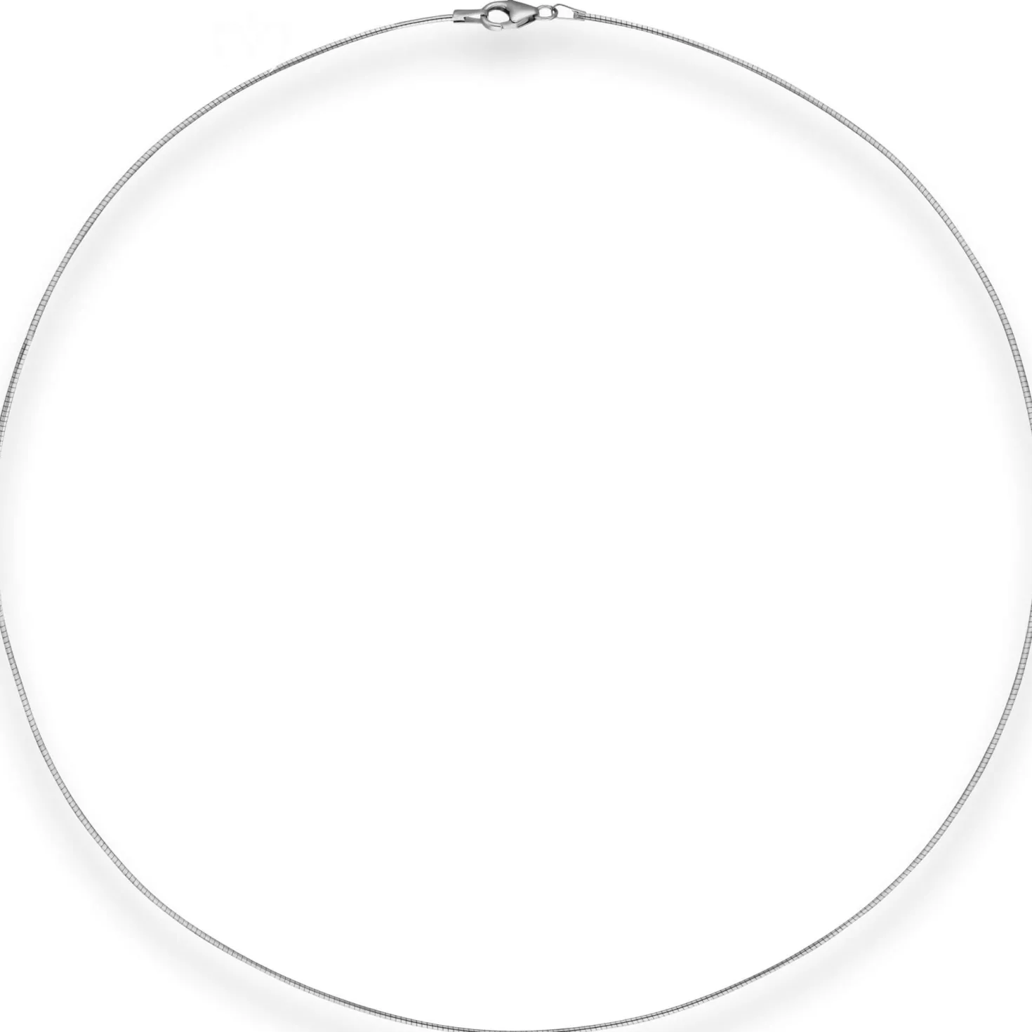 1mm Halsreif Omegakette Tondakette Collier Halskette aus 585 Gold Weißgold 42cm