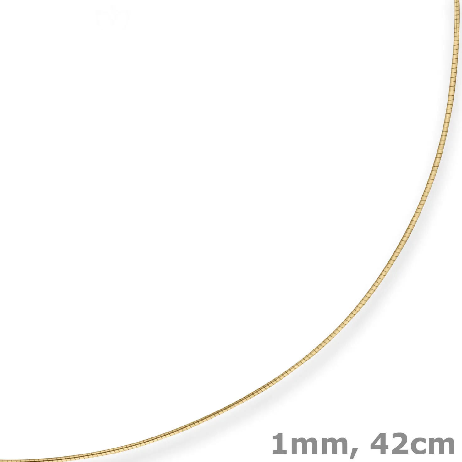 1mm Halsreif Omegakette Tondakette Collier Halskette aus 375 Gold Gelbgold 42cm