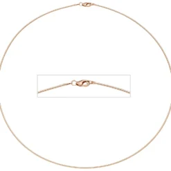 1,1mm Halsreif Omegareif aus 925 Silber rotgold vergoldet 42cm Halsschmuck