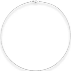 1,2mm Halsreif Omegareif Halskette aus 925 Silber rhodiniert 38cm