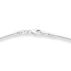 1,5mm Halsreif Omegareif Halskette aus 925 Silber 50cm