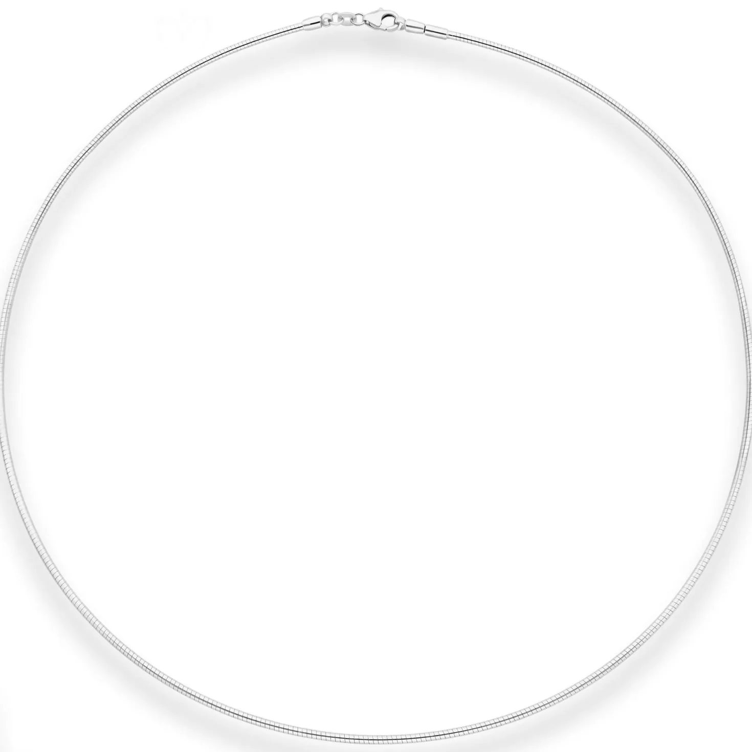 1,5mm Halsreif Omegareif Halskette aus 925 Silber rhodiniert 42cm