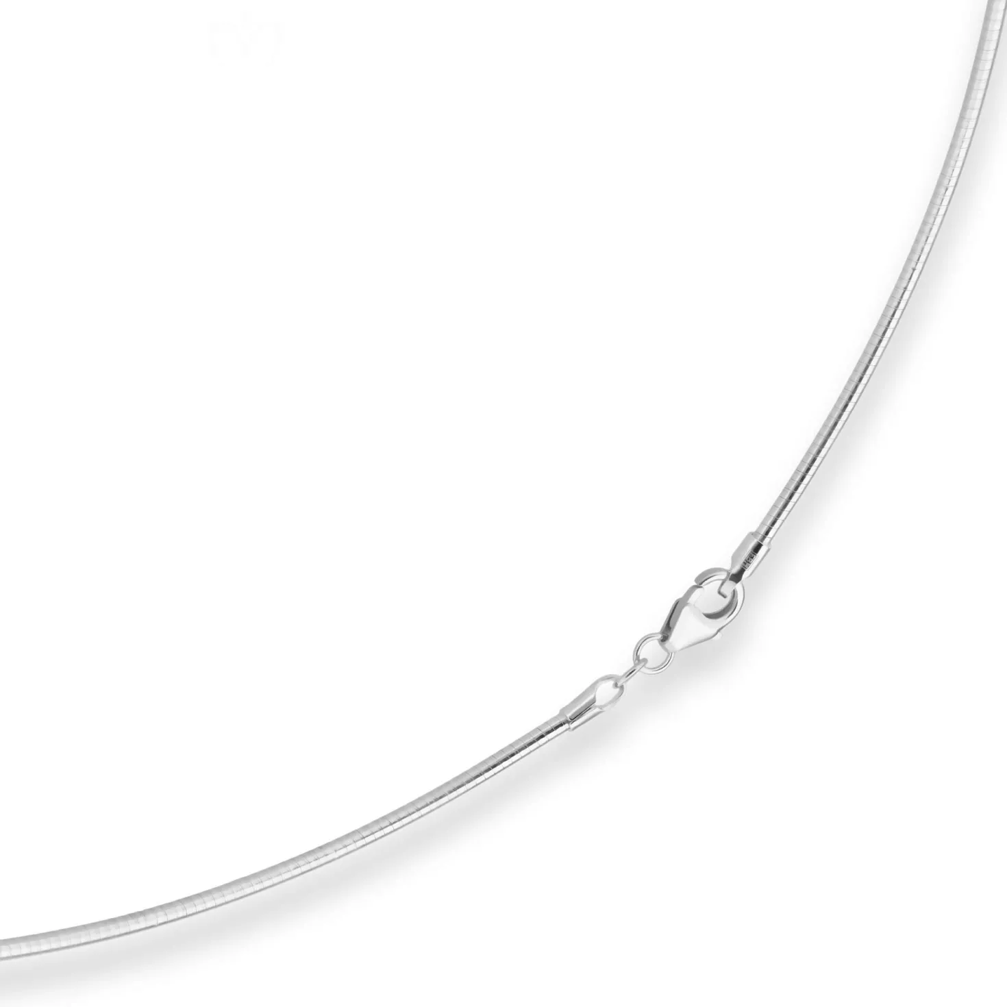 1,5mm Halsreif Omegareif Halskette aus 925 Silber 50cm