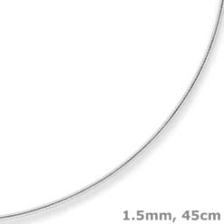 1,5mm Halsreif Omegareif Halskette aus 925 Silber 45cm