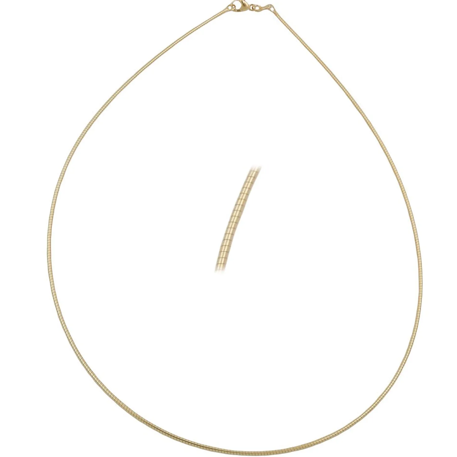 0,8mm Halsreif Omegareif Kette Rundkette aus 375 Gold Gelbgold, 42cm