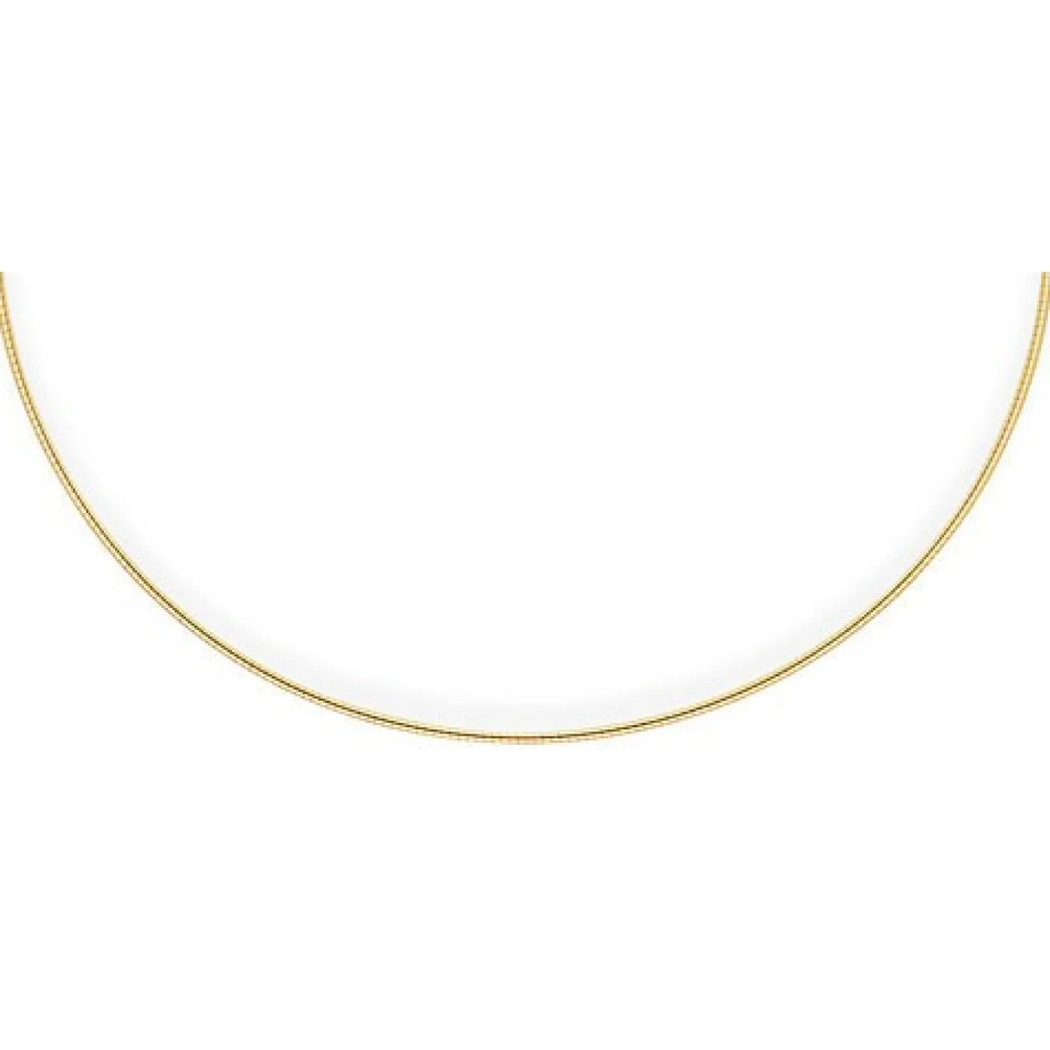 1,2mm Halsreif Omegareif Omegakette, 585 Gold Gelbgold, Goldkette 42cm
