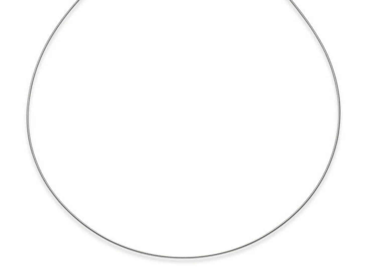 1,2mm Halsreif Omegareif Omegakette Collier 750 Gold Weißgold, rund, 42cm