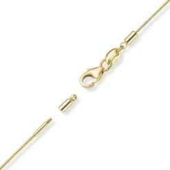 1,5mm Halsreif Omegareif Omegakette Collier 750 Gold Gelbgold 42cm abschraubbar
