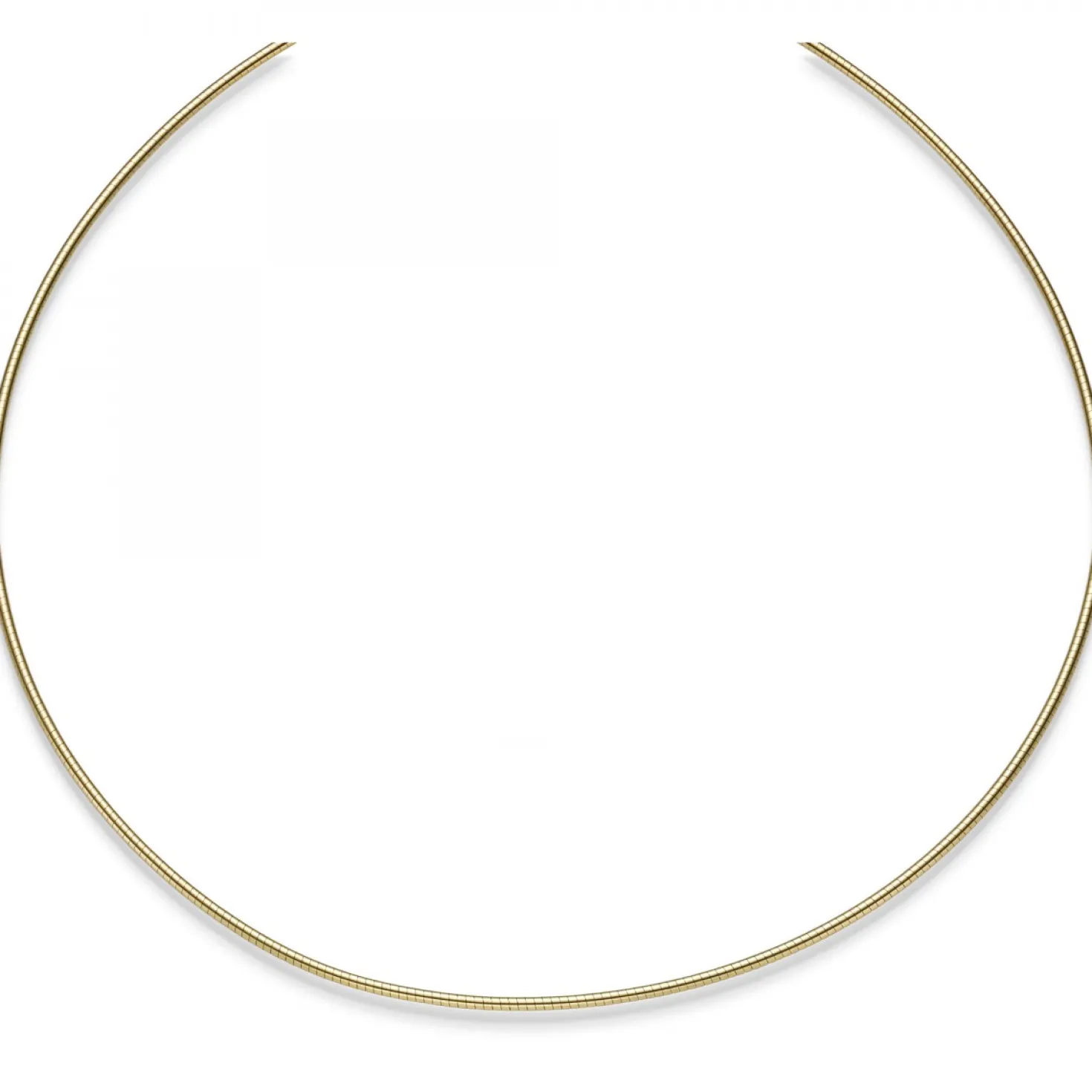 1,5mm Halsreif Omegareif Omegakette Collier 750 Gold Gelbgold 42cm abschraubbar